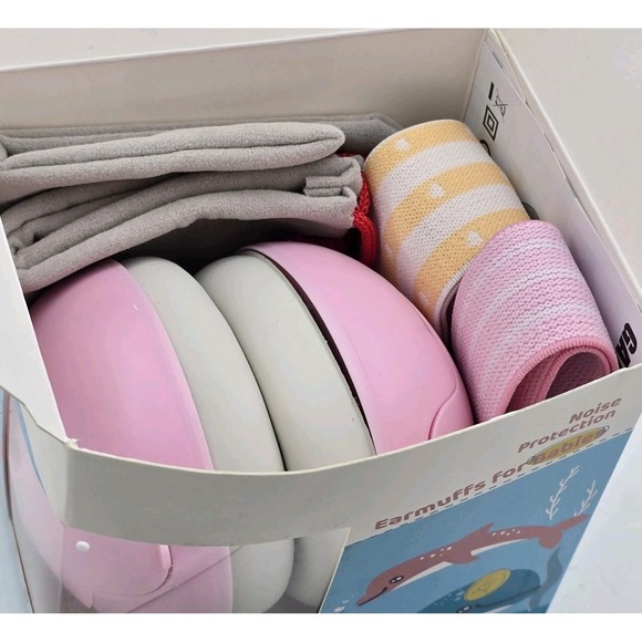 GARDTECH Baby Noise Protection Earmuffs Pink 0–3 Years Adjustable Headband - Picture 3 of 5